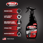 Black Magic 120230SRP Tire Trim Plastic Dressing, Medium Shine, Streak-Free, Water Resistant & Non-Greasy Formula for Tires, Trim & Plastic, Lasts Up to 2 Weeks - 16 Fl Oz