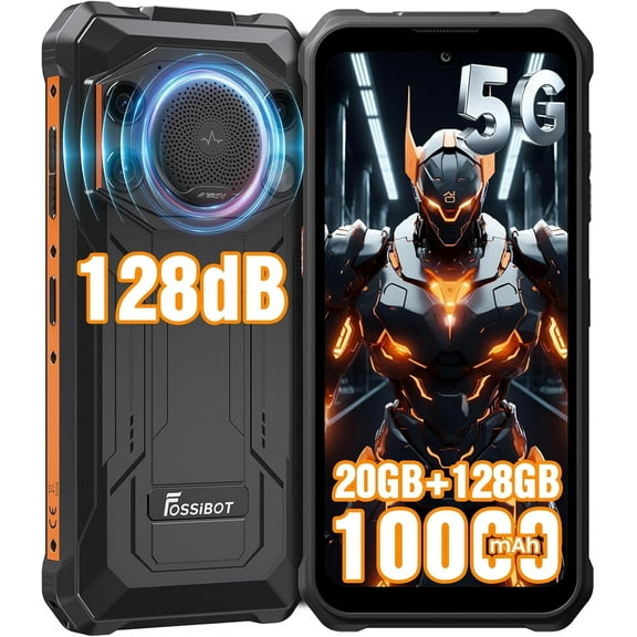 FOSSiBOT F110 Pro 8 20GB 128GB/1TBDimensity 6300 Octa-Core Android 15, Outdoor 5G Rugged Smartphone Unlocked, 10000mAh Battery, 50MP Camera, NFC, Smart Toolbox