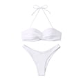 thumbnail image 1 of Conjunto de ropa de playa con estampado de Bikini y traje de baño dividido calado de Color sólido cómodo para mujer OAVQHLG3B Store  lin121212, 1 of 4