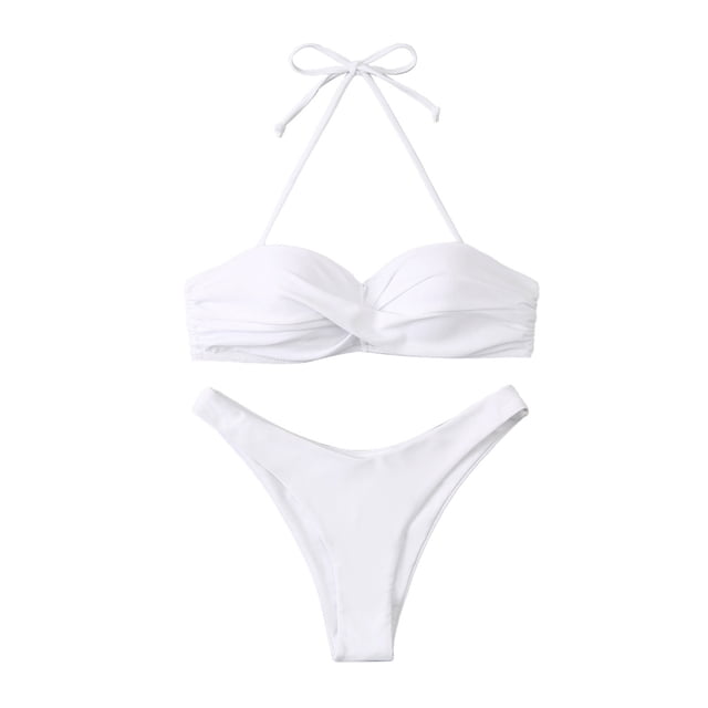 Conjunto de ropa de playa con estampado de Bikini y traje de baño dividido calado de Color sólido cómodo para mujer OAVQHLG3B Store lin121212