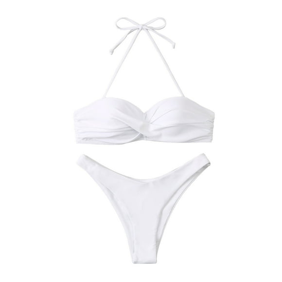 Conjunto de ropa de playa con estampado de Bikini y traje de baño dividido calado de Color sólido cómodo para mujer OAVQHLG3B Store lin121212