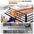 thumbnail image 6 of Zimtown Full Loft Beds with Desk with 15" Height Guardrail, Bunk Bed Frame with Storage Step Ladder Bedroom Dorm Room, Black, 6 of 9