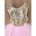 thumbnail image 5 of Gureui Toddler Kids Baby Girls Sleeveless Sequin Tulle Princess Dress Mesh Formal Party Wedding Tutu Gown Bowknot Dress, 5 of 8