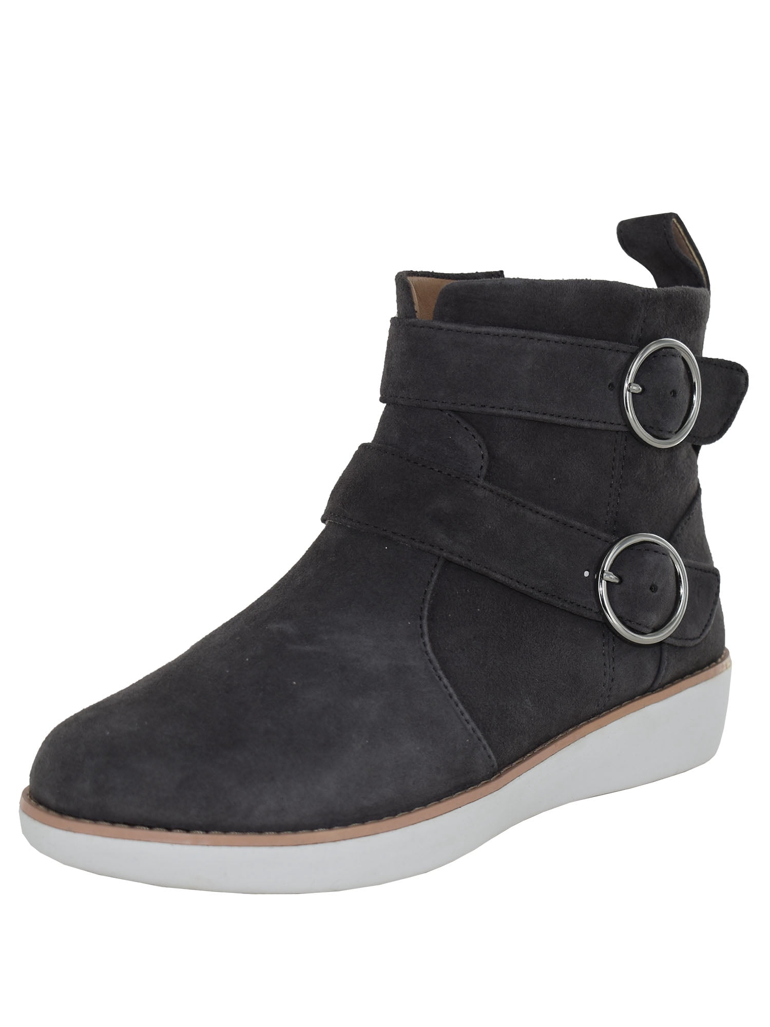 Oona Buckle Suede Bootie Shoes 
