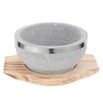 thumbnail image 1 of SHISUYAN Korean Stone Bowl with Wood Base Tray for Home Multi Safe Cooking and Serving 7.8 Inches, 1 of 8
