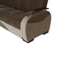 thumbnail image 5 of Besan Dark Beige Fabric w-Wood Arm Sofa Bed, 5 of 5