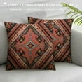 thumbnail image 3 of GOSMITH  Persian Carpet Tribal Pattern Throw Pillow Cover Persian Embossing Ethnic Geometric Chaotic Diamond Grid Zigzag Pillow Case Decorative Men Women Boy Girl Room Cushion Cover for Home, 3 of 5