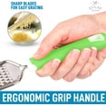 thumbnail image 2 of Zulay Kitchen Professional Stainless Steel Flat Handheld Cheese Grater - Green, 2 of 7