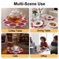 thumbnail image 2 of Red Dahlia Round 15 Inch Placemats Set of 8, Vintage Country Grey Abstract Flowers Floral HeatResistant Non Slip Place Mats for Dining Table, Wipeable Braided Kitchen Table Mats for Housewarming, 2 of 9