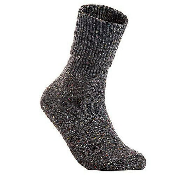 Lian LifeStyle Big Girl's 1 Pair Exceptional High Crew Wool Socks Non Slip, Cozy and Cool HR1412 Size 6-9 Gray