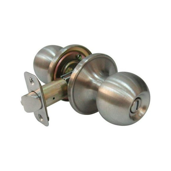 Faultless 5002067 Ball Satin Stainless Steel Metal Privacy Knob - 3 Grade Right Handed