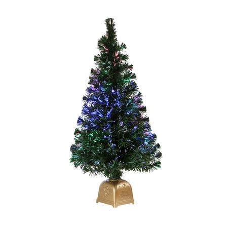 Holiday Peak 4’ Fiber Optic Christmas Tree, Pre-Lit Color Changing, 48-inches