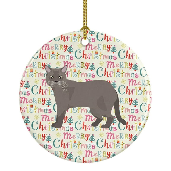 European Burmese Cat Christmas Ceramic Ornament 2.8 in x 2.8 in