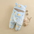 thumbnail image 2 of Fesfesfes Newborn Baby Jumpsuit Boy Girl Cute Print Flannel Receiving Sleeping Blanket Wrap Swaddle Tops on, 2 of 3