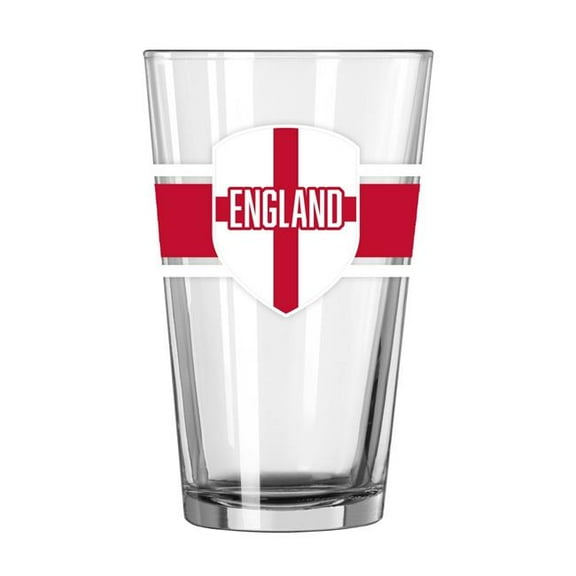 Logo Brands C4768-G16P-16 England 16 oz Stripe Pint Glass