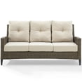 thumbnail image 3 of Afuera Living Taditional High Back Wicker Patio Sofa in Oatmeal and Brown, 3 of 12