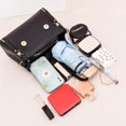 thumbnail image 3 of Bolsa bandolera de cuero con lindo gato para mujer con asa superior y monedero (negro) Ehuebsd Para Estrenar, 3 of 9