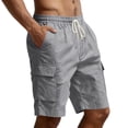 thumbnail image 3 of LWavelet Cargo Athletic Shorts Men Drawstring Elastic Waist Hiking Shorts Outdoor Classic Tactical Shorts with Multi Pockets, 3 of 6