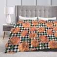 thumbnail image 3 of Autumn Pumpkins with Black and White Gingham Throw Blanket Super Soft Lightweight Thanksgiving Day Flannel Blanket for Sofa Couch Bed,Ultra Warm Cozy Blankets for All Seasons 60"X50", 3 of 6