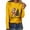 Yellow christmas sweatshirt, variant on pimelu Christmas Shirts Womens Long Sleeve Tops Christmas Fashion Santa Claus Print Graphics Pullover Blouses Plus Size Round Neck Ladies Merry Christmas Shirts