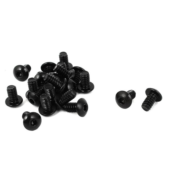 Unique Bargains #6-32 x 1/4" UNC 10.9 Alloy Steel Hex Socket Button Head Screws Black 20 Pcs