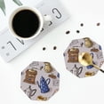 thumbnail image 4 of Pofeuu Antique Vintage Teapot Coffee Grinder Print Coasters for Drinks, 4Pack PU Leather Coasters, Bar Drink Coasters for Tabletop Protection, Furniture from Damage-Octagon, 4 of 6