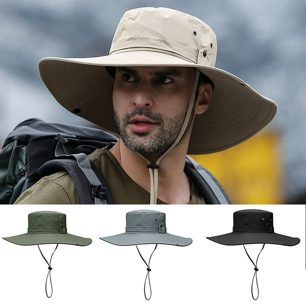 Bucket Hat Wide Brim UV Protection Men Breathable Mesh Anti