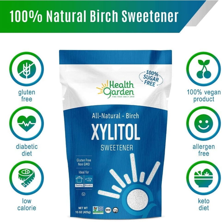 Health Garden Birch Xylitol Sweetener 3 lb - Low Glycemic, Gluten