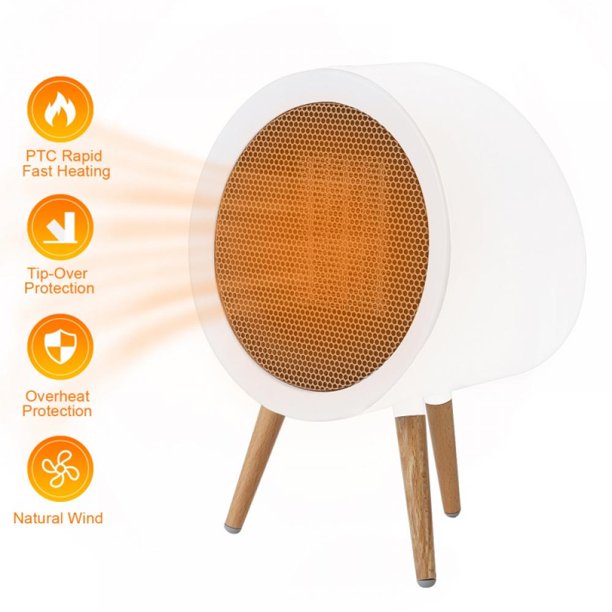 White Space Heater, Energy Efficient Small Space Heater for Bedroom,PTC