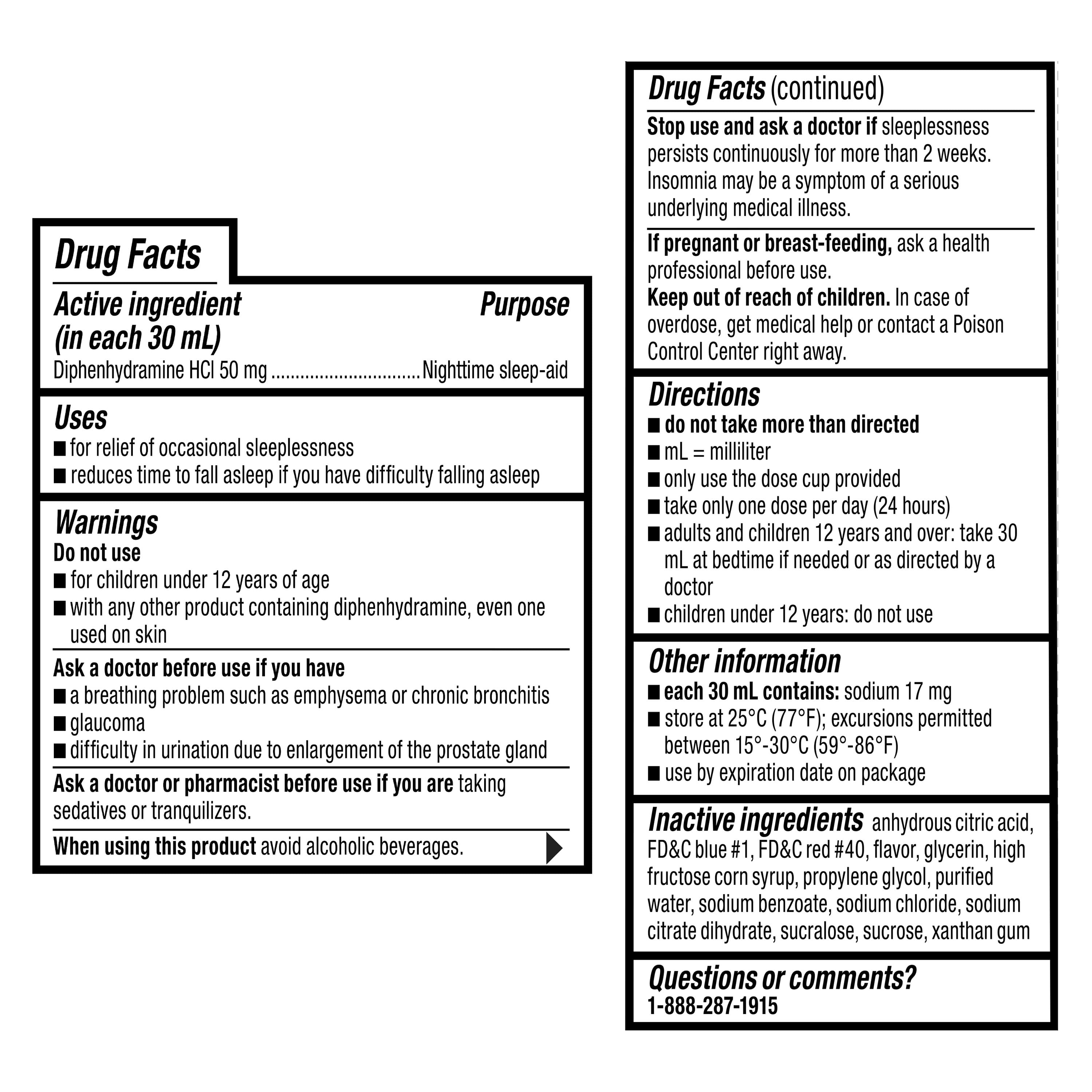 (3 pack) Equate Alcohol-Free Nighttime Sleep Aid Diphenhydramine 50 mg Liquid, Berry Flavor,12 fl oz , Compare to VICKS® ZzzQuil ®Nighttime Sleep-Aid Active Ingredient