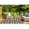 thumbnail image 4 of Safavieh Courtyard Caroline Striped Indoor/Outdoor Area Rug, Black/Bone, 4' x 4' Square, 4 of 16
