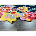 thumbnail image 4 of ALEF HOME Hand-Tufted Dark Blue Floral Design Area Rugs, 4X6, Soft, Stylish, 4 of 5