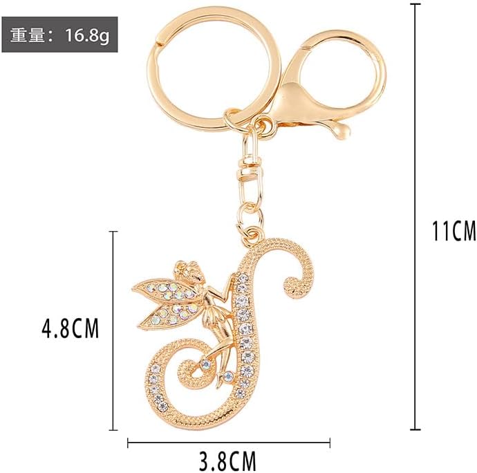 YUANHUYUOU ﻿letter keychain,﻿Letter A-Z Keychain for Women Men Crystal with Pearl Purse Handbags Metal Alphabet Initial Key Ring.