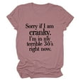 thumbnail image 1 of Birdeem T-Shirt Blouse à Manches Courtes pour Femmes, Décontracté, Drôle, à Lettres Imprimées, Col Rond, 1 of 3