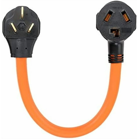 NEMA 10-50P Male to 10-30R Female Dryer Adapter Plug, 1.5FT 3 Prong to 3 Prong Dryer Adapter Cord, 50 Amp Male Plug to 30 Amp Socket STW 10/3 AWG, 250V