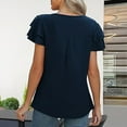 thumbnail image 4 of BVOFAR Womens Tops Dressy Casual Business Work Blouses Short Ruffle Sleeve keyhole Shirts Summer Trendy Solid Color T-Shirts, 4 of 9