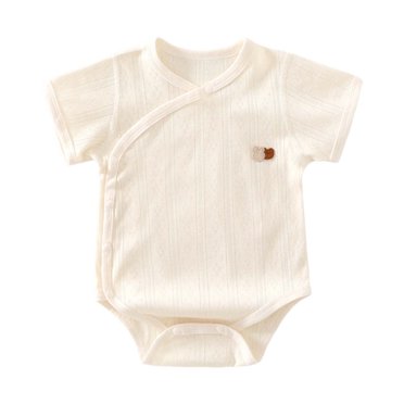 Piomll Boys Bodysuits Short Sleeve Jacquard Coat Thin Triangle Coat Playsuits