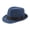 Blue, variant on UDIYO Men Solid Color Wide Brim Fedora Felt Hat Panama Cap Boater Summer Beach Sunhat
