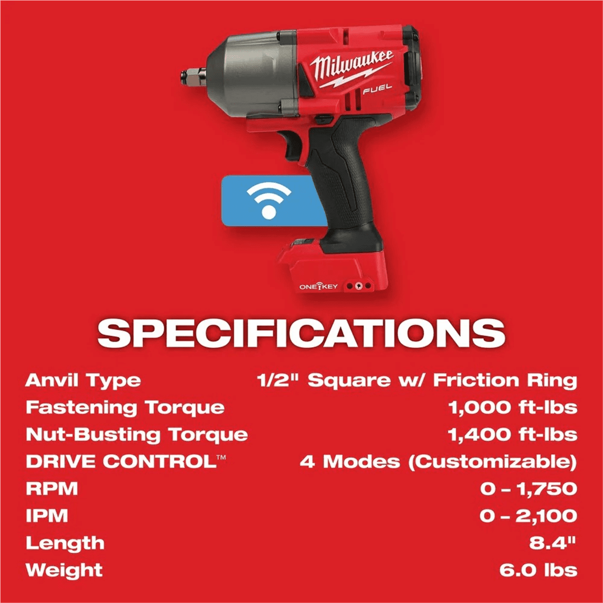 Milwaukee M18 Fuel 1/2" 18V Brushless Impact Wrench 2863-20 (Bare Tool)