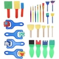 thumbnail image 3 of Kit de sellos de esponja para niños, juego de pinceles con múltiples formas, rodillo de pintura, suministros de arte artesanal, 26 Uds., 3 of 5