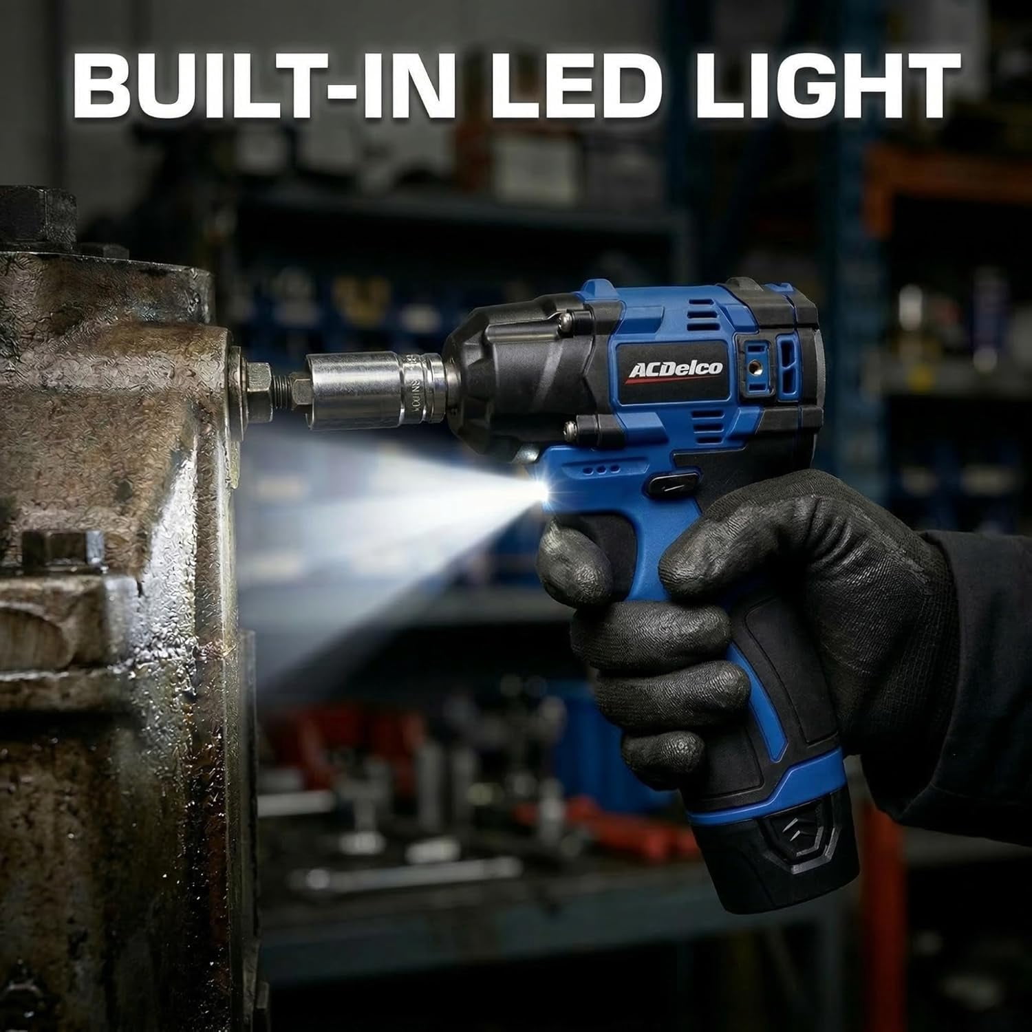 ACDelco G12 Series 12V Brushless 3/8 inch Cordless Impact Wrench 140 ft-lbs 190 Nm Max Torque 3600 RPM 4-Mode Intelligent Control Compact Body Bare Tool Only ARI12186-3T