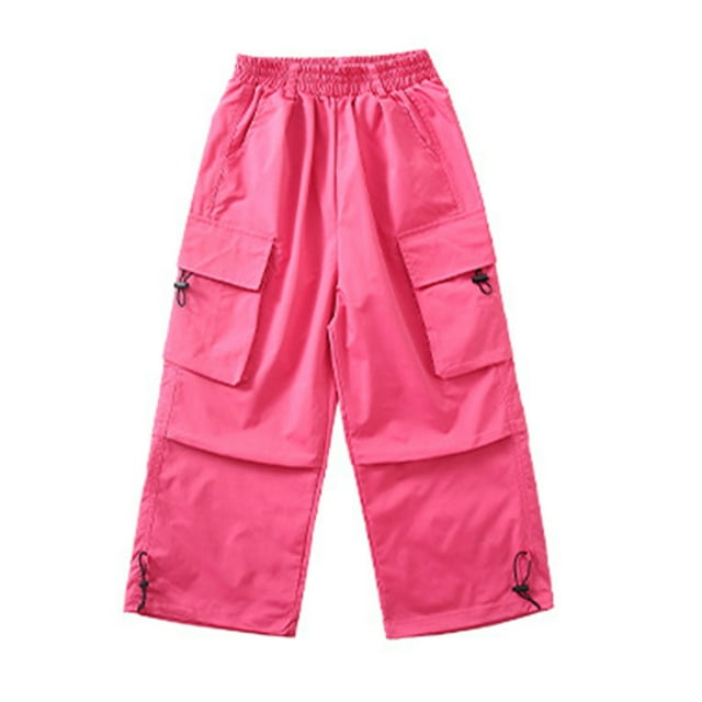 Timegard Pantalons Cargo pour Filles Multi-Poches Actifs Décontractés Légers pour Enfants