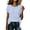 Light Blue, variant on Qiopertar Women's Summer Striped Tops Casual Loose Round Neck Short Sleeve Tie Front Flowy Lightweight Blouse, Black 3XL
