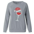 thumbnail image 4 of Floleo Clearance Fall Clothes For Women Fashion Women Casual O-neck Christmas Printing Long-sleeved Sweatshirt Gray, 4 of 4