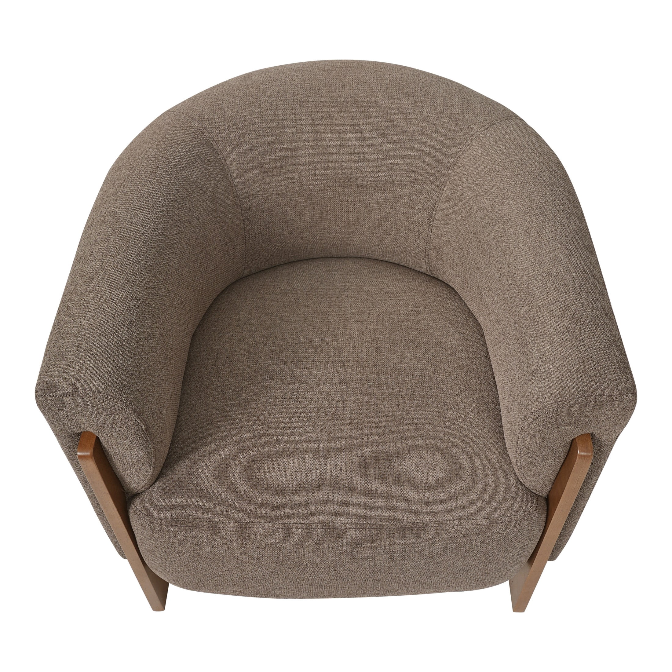Christopher Knight Home Mid-Century Modern Barrel Accent Chair, Chenille Upholstery, Wood Legs, Brown, Set of 2