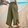thumbnail image 6 of Wdfiry Womens Pants Wide Leg Ruffle Loose Pants Elastic High Waist Long Pants, 6 of 7