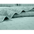 thumbnail image 6 of Chezmoi Collection Vert 3-Piece 100% Cotton Quilt Set King Size, Aqua, Modern Basketweave Stitched Quilt Lightweight Washed Cotton Bedspread for All Season, 6 of 9