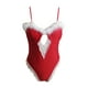 thumbnail image 4 of Conjunto de lencería navideña Gibobby Lencería Sexy con liga de encaje rojo de Santa Rojo M, 4 of 5