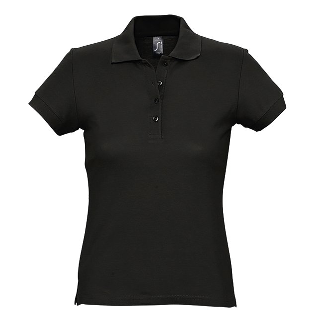 SOLS - Polo de piqué modelo Passion de manga corta para mujer (Negro)