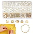 thumbnail image 1 of Juego de perlas de vidrio beige, 770 piezas en 5 tamaños (4-12 mm), ideal para manualidades, fabricación de joyas, pulseras, regalos y decoraciones, incluye caja de almacenamiento, 1 of 7
